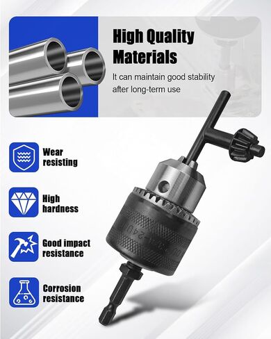 763198-1 3/8 Inch Drill Chuck Adapter Fit for Makita Impact Driver, Drill Bit Adapter Chuck Impact Driver Quick Connect Keyless 1/4 Inch Hex Shank in Saudi Arabia