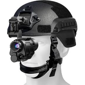 NVG 2K Night Vision Goggles, Helmet Mounted Night Vision Binoculars Adults with 4 Color Modes 4X Magnification, HD Recording & Playback for Hunting Surveillance