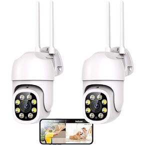 1080P Security Camera Outdoor Wired/Wireless Starlight Color Night Vision, 2MP Cameras for Home AI Human Detection & Auto Tracking, IP66 2-Way Audio, US Cloud, Compatible with Alexa (2PCS)