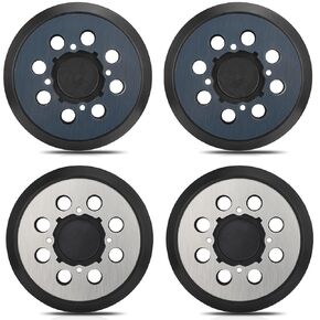 2 Pack 5" 8 Hole Hook and Loop Replacement Orbital Sander Pad & 2 Pack Metal Sander Pad for DeWalt DWE6421 6421K DWE6423 6423K DCW210B (4 Screw Holes Sanding Part for DeWalt DWE64233 & N329079)