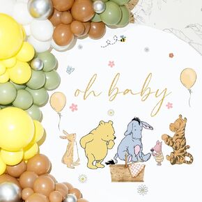 Winnie Baby Shower Stickers,Winnie Baby Shower Decorations, Gender Reveal Girl or Boy Baby Shower Decal Sign, Baby Shower Sign Vinyl Decal, Baby Shower Balloon Arch Decal，Oh Baby