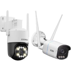 ZOSI 5MP 3K C296 & C186 3K 5MP Aurora Lux WiFi Camera, Unveiling True Full Color Night, AI Person Detect, Smart Light & Siren Alert, 2-Way Audio, Local Storage