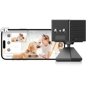 4K Wireless Security Camera, WiFi Indoor Camera, Cameras for Home Security, Baby Monitor, Nanny Cam with Night Vision, AI Motion Detection, Live View