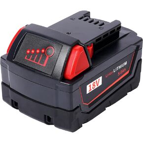 2 Pack 5.0Ah 18V Replacement Batteries for Milwaukee M18 Battery Lithium-ion Compatible with Original Battery 48-11-1850 48-11-1852 48-11-1840 48-11-1812 48-11-1860 48-11-1890 and 18V Original Charger