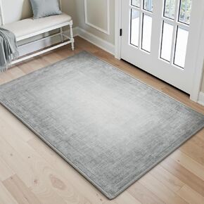 4x6 Area Rugs for Living Room, Machine Washable Non Slip Area Rug Modern Abstract Indoor Rug Carpet Ultra Soft Rugs for Bedroom Dining Room Playroom Bedside Office, Grey