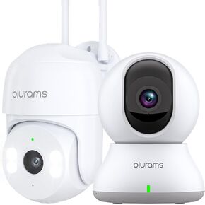 blurams Indoor & Outdoor Security Camera Bundle Set, Pet Cameras for Home Security, 2-Way Talk, Motion Tracking, Cloud & SD, 2.4GHz Wi-Fi Only