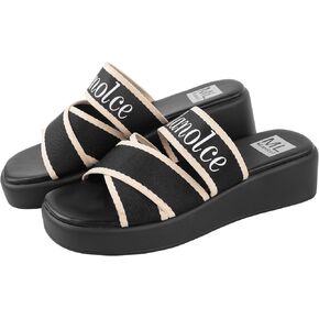 Platform Sandals Women Slip on wedge Sandals, Slides Bohemia Sandals, Summer Open Toe Sandals for Women's Outdoor Camping Walking Beach Vacation