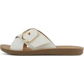 Soda Carol ~ Women Open Toe Crisscross Buckle Flat Sandals