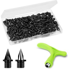 3/8 Inch Track Spikes, 120 Pieces Steel Shoe Spikes Replacements and Spike Wrench for Sports Running Track Shoes