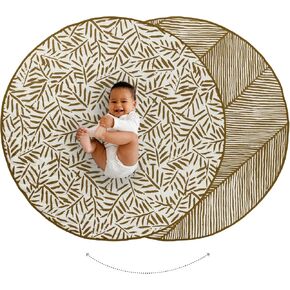 Toddlekind Organic Cotton Reversible Play Mat – 48" Handmade Blanket for Floor Activities, Tummy Time, Nursery Decor, and Family Comfort 0m+ Sandstone (Beige) in Kuwait