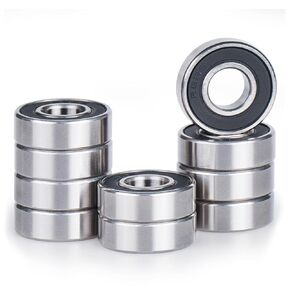 10 PCS R8-2RS Ball Bearings, 1/2’’x 1-1/8’’x 5/16’’ Rubber Sealed Deep Groove Ball Bearings, Double Rubber Seal Bearings, Chromium Bearing Steel (R8-2RS)