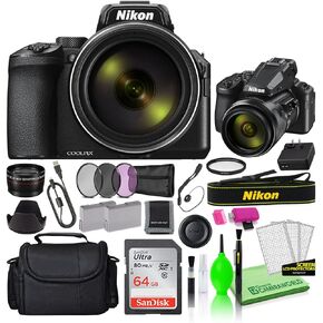 Nikon COOLPIX P950 Superzoom Digital Camera | 83x Optical Zoom Bridge Camera with 4K UHD Video with 64GB Ultra SD Card + Large Camera Bag + Filter Kit + Spare Battery + Telephoto Lens + More