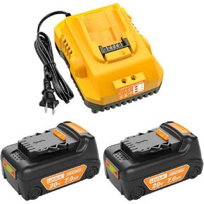 2packs 7000mah استبدال بطارية DeWalt 20V مع Combo DCB112