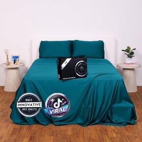 The LAD Collective 3.0 Fitted Sheet - Deep Pocket Bed Cover with EasyGrip™ Loop Straps, Durable Elastic & Temperature Regulating Fabric - Premium Bed Sheets - Maui/Queen