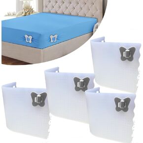Bed Sheet Holder,Bed Sheet Straps Keep Firm&Tight in Place,Fitted Sheet Corner Holders Strap Lock for Thin Sheet,Adjustable Sheet Grippers Fastener Clip Bed with Patent Design(Grey)