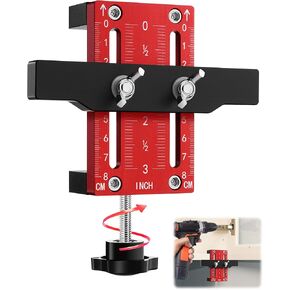 Cabinet Door Mounting Jig, Door Installation Positioner for Third Hand, Cabinet Hinge Jig on 1x2s Panels, Cabinet Installation Tool for Upper & Bottom Cabinets, DIY & Professional Use