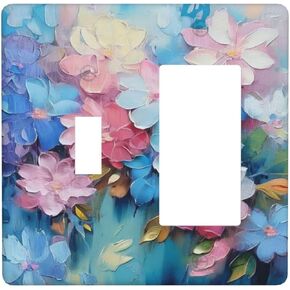 Decorative Art Light Switch Covers Abstract Sun And Ocean 1 Gang Single Duplex Outlet Wall Plate Switchplate Electrical Faceplate