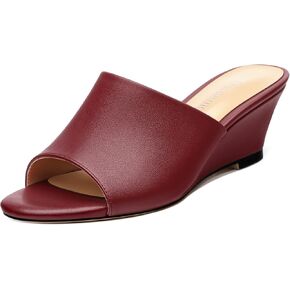 Wedge Sandals for Women Open Toe Wedge Heels Womens Matte High Heel Sandal Round Toe Heeled Wedge Sandals Slip on Casual shoes 2 inch
