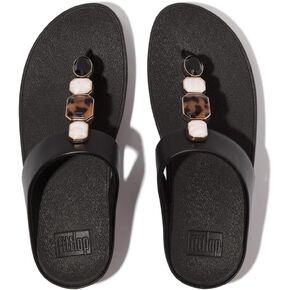 FitFlop Women's Fino Multi-Stone Leather Toe-Post Sandals Wedge