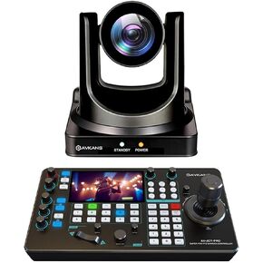 AVKANS 30X AI Auto Tracking PTZ Camera Bundle Kits, 1 pcs 30X NDI Camera and 1 pcs Pro PTZ Joystick Controller for Worship Live Streaming