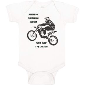 Future Dirt Bike Rider Like My Daddy Baby Bodysuit One Piece White Newborn