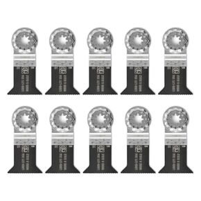 Fein Starlock E-Cut Long-Life Saw Blade - Precision Cutting for Wood, Drywall & Plastics, Bimetal with Teeth Set, Wide Shape, 2" Width, 2" Length, 10-Pack - 63502221290