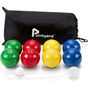 90mm Bocce Ball Set, Lighter Bocce Ball Sets with 8 PE Bocce Balls,1 Pallino,Carrying Bag,Measuring Tape - Family Bocce Game for Outdoor/Yard/Lawn/Beach/Park