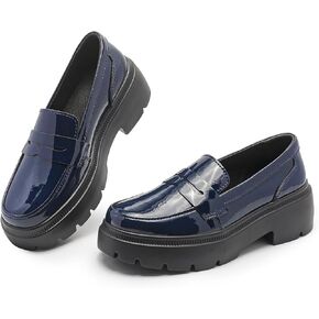 Ruiatoo Platform Loafers for Women - Slip On Chunky Penny Loafers for Dressy, Business, Casual Comfort Work Shoes