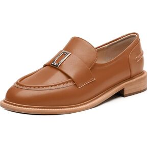 SKYSTERRY Loafers for Women Penny Loafers with Round Toe Low Chunky Block Heels Comfortable Women Loafers Shoes for Work Party Dating Shopping