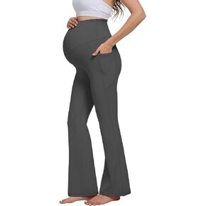 نساء 28 "/30" inseam شعور ناعم السراويل اليوغا الأمومة على بطن مع الجيوب الحمل طماق غير رسمية