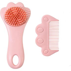 Baby Hair Brush,Toddler Hair Comb,Baby Hair Brush Comb Set,Small Cute Comb for Wet Dry Hair - Silicone Gentle Bath Brush Scalp Massager Brush for Newborns Toddlers Perfect Baby Registry Gift (Blue)