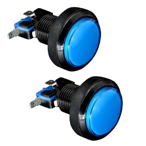 Push Button Switch 46mm Round, Momentary PushButton Micro Switch DC 12V LED Illuminated for Arcade Video Games DIY Kit 2Pcs Red