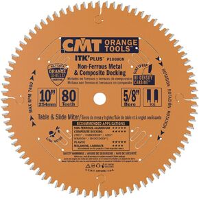 CMT P10080N 5/8" Bore ITK Plus Non-Ferrous Metal, 10" x 80 Teeth