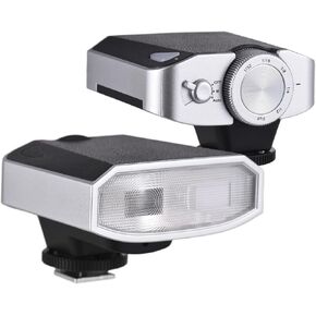 Andoer Retro Mini Camera Flash, GN15 with 6 Levels Flash Power, CCT 6000K±200K with S1/S2 Optical Control for Fuji, Canon, Nikon, Sony, Olympus Camera, Single-Contact Hotshoe
