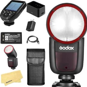 Godox V1 V1-N V1N USA Version Round Head Camera Flash and Godox XProII-N Trigger for Nikon Camera,76Ws 2.4G TTL1/8000 HSS,480 Full Power Shots,1.5s Recycle Time,2600mAh Li-ion Battery