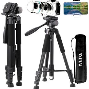 81" Aluminum Phone & Camera Tripod, Extendable Cell Phone Tripod Stand Compatible with iPhone/Android/Action Camera is Perfect for Live Streaming/Video Recording/Selfies