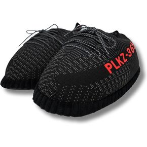 Sneaker Slippers, Black Reflective & Red, One Size Fits Most, Indoor/Outdoor Use