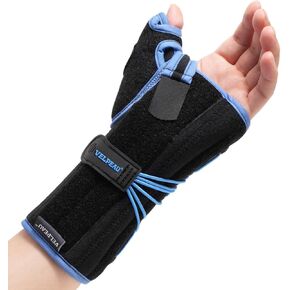 Velpeau Carpal Tunnel Wrist Brace with Thumb Stabilizer Night Support, Completely Stabilizes Wrist Thumb Joint, Pain Relief for Tendonitis, De Quervain's Tenosynovitis, Arthritis (Reg, Right Hand, M)