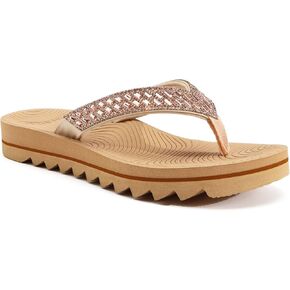 kuailu womens flip flop flops مع دعم القوس اليوغا وسادة الحصير الموضة صندل الرونستون الصيف المشي على الشاطئ السفر ثونغ الشرائح المريحة اللفافة اللفافة الداخلية في الهواء الطلق الرمال البيج البيج الحجم 8.5