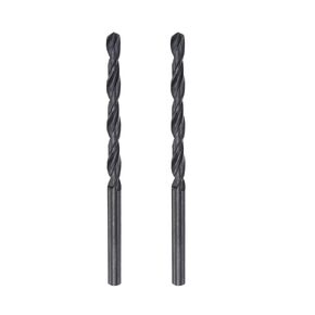 uxcell 6542 High Speed Steel Straight Shank Twist Jobber Drill Bit, Fully Ground Black Oxide Drill Bits 4.9mm Drill Diameter 85mm Total Length 2 Pcs