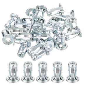 uxcell 50Pcs Multi-Grip Rivet Jack Nuts, M6-1.0 Petal Carbon Steel Thread Zinc Finish Blind for Pressboard Plastic Hardboard Door Anchors Aluminium cladding Steel Pipe