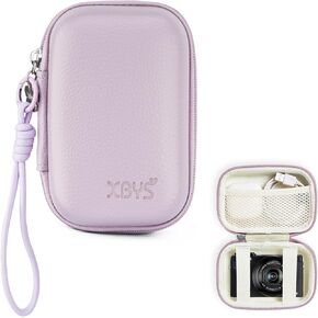 Digital Camera Case Compatible with Canon Powershot G7X Mark III/ SX740/ Sony ZV-1/RX100 VII/Panasonic ZS99/ Ricoh GR, Small Travel Compact Cameras Storage Holder with Lanyard (Pink)