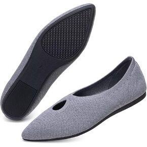 Frank Mully Women's Ballet Flats Teardrop Upper Pointed Toe Lightweight Flats for Women Comfortable Slip on Flats for Work Wedding Office
