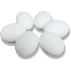 البيض الخشبي الأبيض لديكور البيض من Eggmazing - بيض مزيف لتزيين بيض عيد الفصح والفنون والحرف اليدوية - متوافق مع جميع ديكورات البيض Eggmazing (12 عبوة - 1 دزينة)