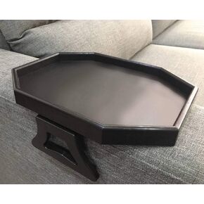 Xchouxer Sofa Arm Clip Table, Armrest Tray Table, Drinks/Remote Control/Snacks Holder, 9 in x 12.3 in x 4.5 in … (Cherry Brown)