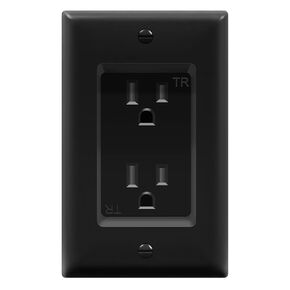 TOPGREENER Recessed Duplex Receptacle Outlet, Tamper-Resistant, Size 1-Gang 4.48" x 2.76", 15A 125V, TG15RD31-2PCS, White, 2 Pack