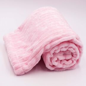 Jacquard Flannel Baby Blanket, Baby Blankets for Boys and Girls, Toddler, Soft, 40x30 Inches (Pink)