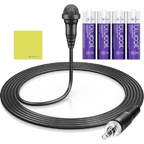 Liquid Audio Sennheiser ME 2 Omnidirectional Lavalier Microphone Bundle w/ 4-Pack Blucoil AA Batteries Polishing Cloth