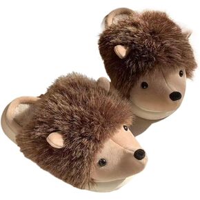 Hedgehog Fuzzy Cute Animal Slippers For Women And Girl Fun Warm Full Coverage Funny Cozy Fluffy Kawaii Fuzzy Indoor Outdoor