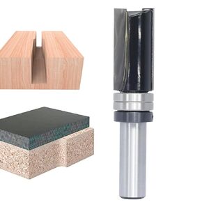 YG6X Straight Flush Trim Router Bits 1/2 Shank,1-1/2" Cutting Length,Ball Bearing Plunge Template Bit,Work Great for Flush Trimming,Making Duplicate Parts for Veneer or Laminates